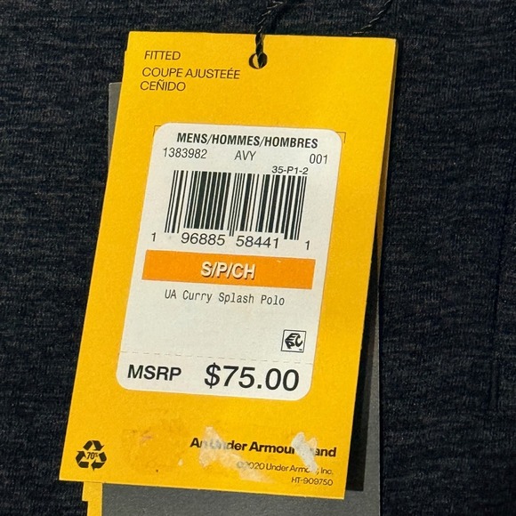 Under Armour Curry Men's Fitted Golf Polo Shirt Size Small Gray UA Vanish NWT - Picture 5 of 6